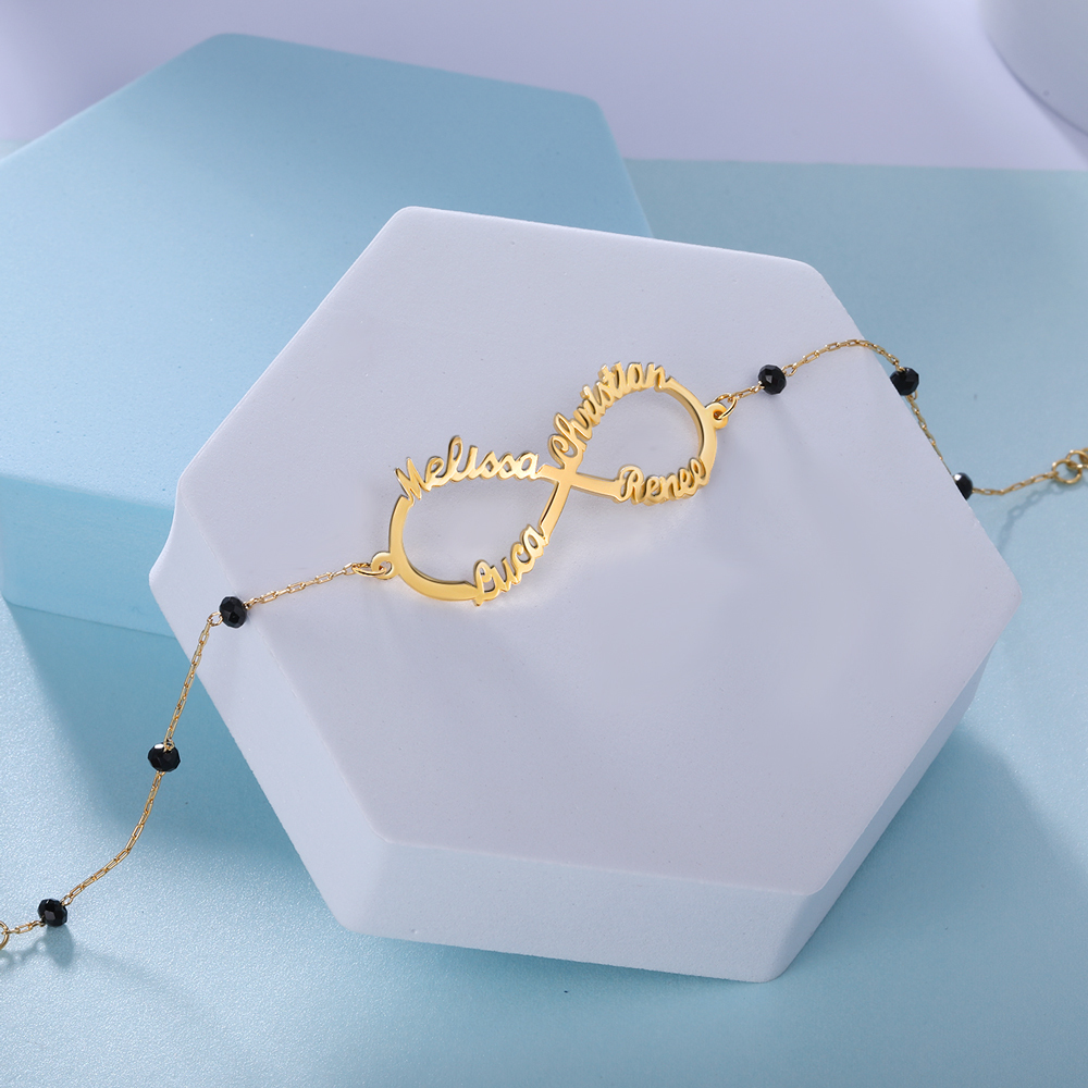 Personalized Infinity Bracelet Custom 4 Names Bracelet Gift For Women | Jessemade