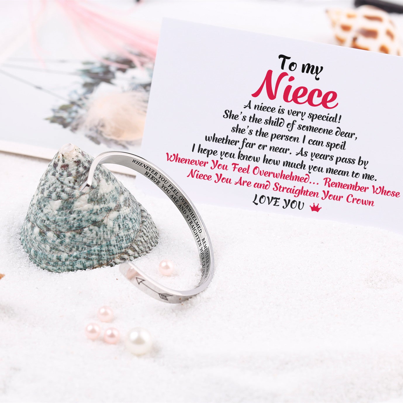 To My Granddaughter, Whenever You Feel Overwhelmed, Cuff Bangle Bracelet Gifts For Her