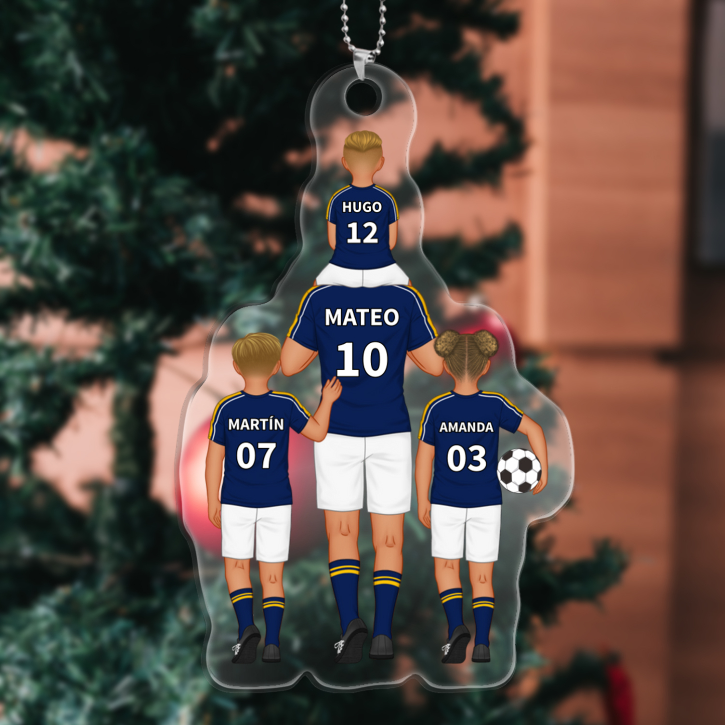 1-3 Names Football Keychain-Personalized Dad's Football Team Gift Set Keychain Custom Names Gift For Dad