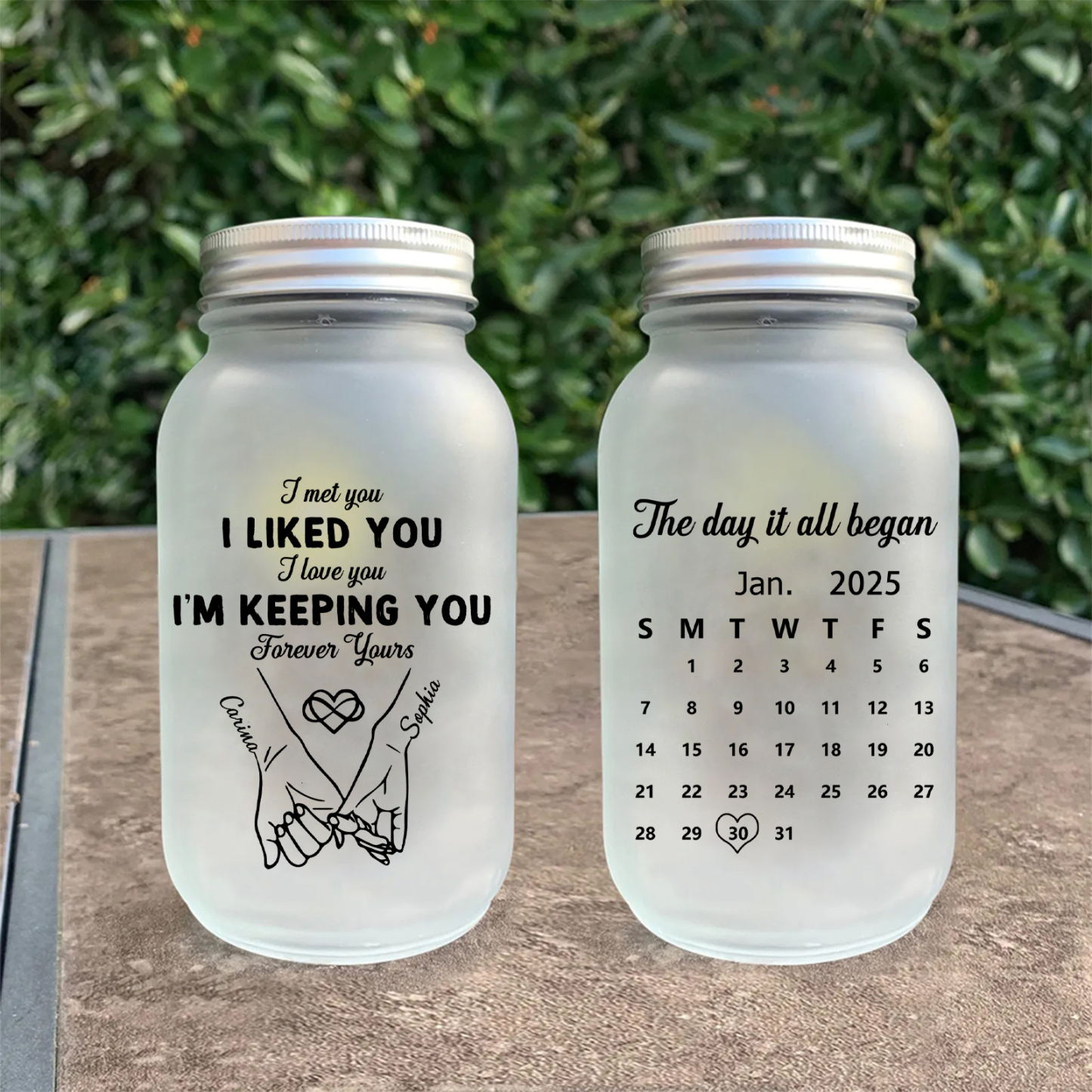 Personalized Love Jar Light Anniversary Gift for Couples | Jessemade