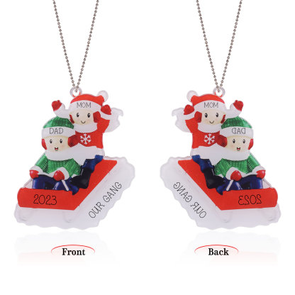 2 Names-Personalized Family Acrylic Christmas Xmas Tree Decoration Ornament-Custom 2 Names And Text Hanging Ornament Gifts For Family