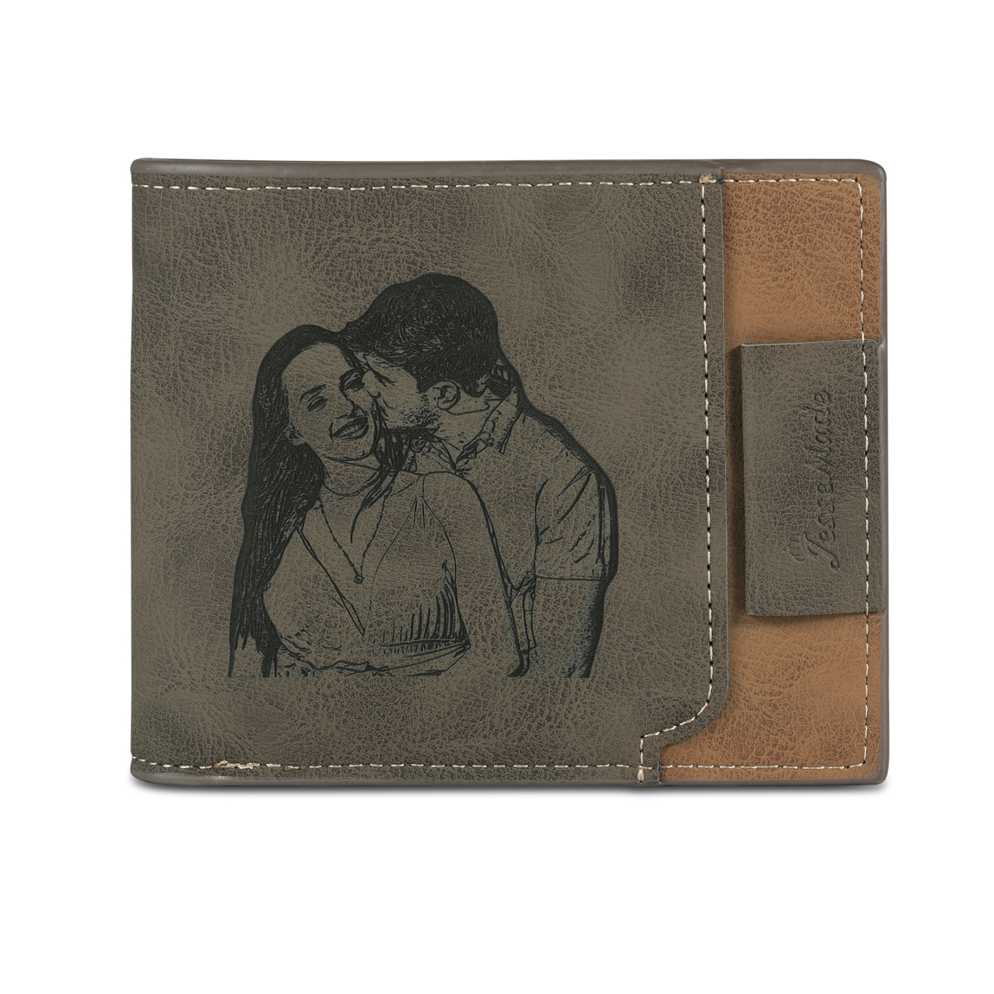 Personalized Name Leather Men's Wallet With Card Slot Engraved Letter And Photo with Gift Box Gift For Him | Jessemade