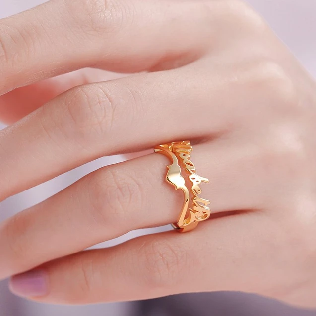 Personalized Ring Custom 1 Name Ring GIFT For Women
