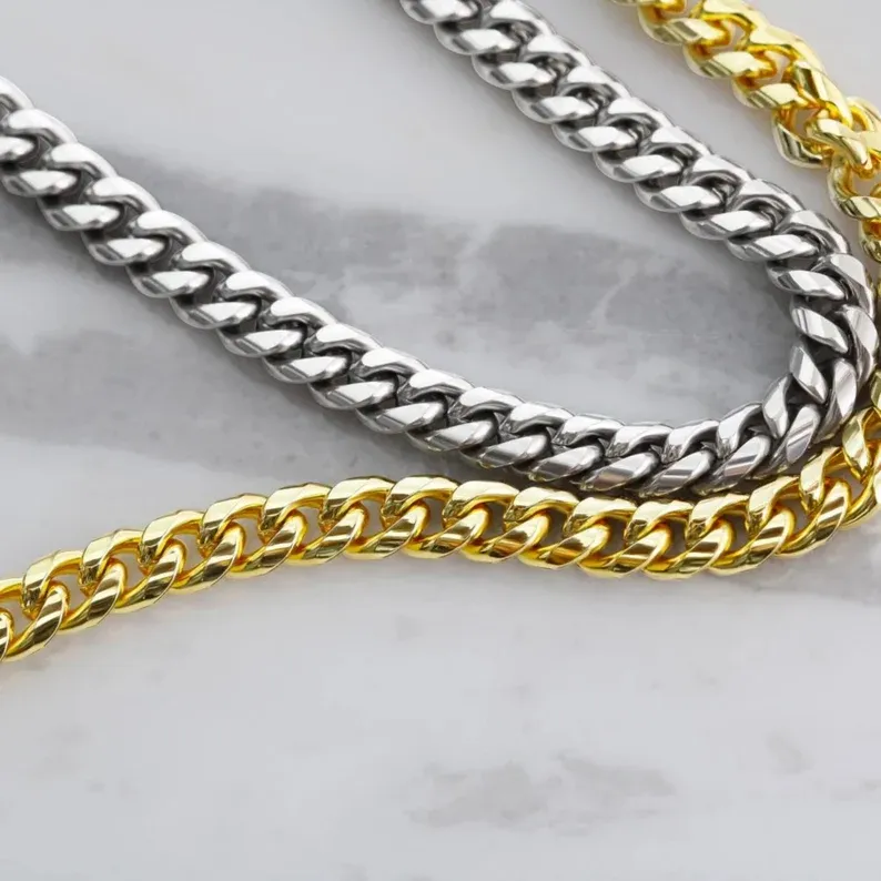 To My Man-Cuban Link Chain Necklace Promise Necklace Gift Set "You are The Man of My Dreams"