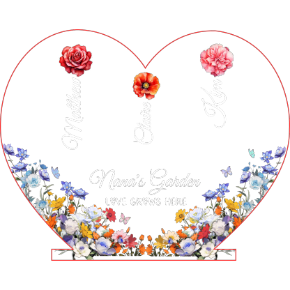 Personalized Heart LED Light – Custom 1-8 Birth Flowers & Names –  Mother’s Day Gift