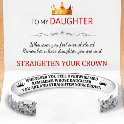 Whenever You Feel Overwhelmed, Personalized Wave Cuff Bangle Bracelet Gifts For Daughter