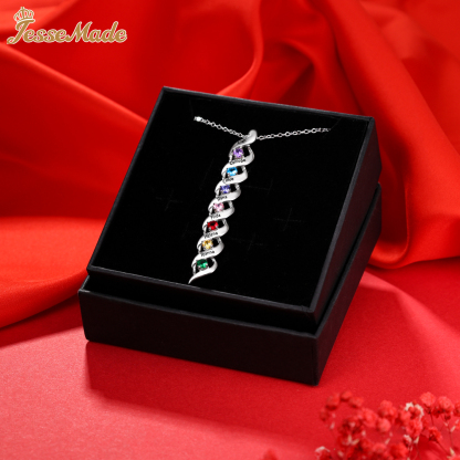 3 Names-Customized Necklace Cascading Pendant with 1-10 Birthstones Engraving 3 Names Gifts for Her