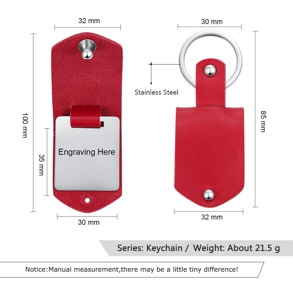 Personalized Leather Keychain Custom Photo Keychain Gifts For Father