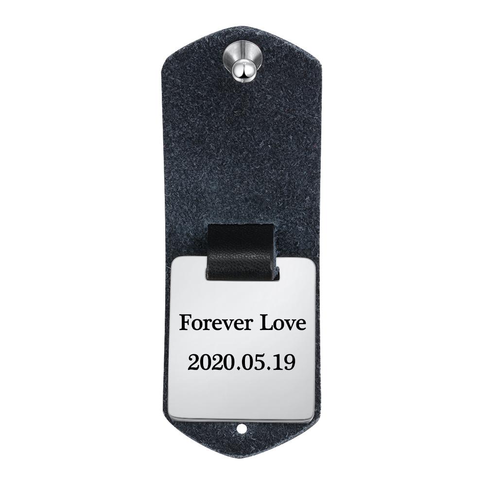 Personalized Leather Keychain Custom Photo Keychain Gifts For Father