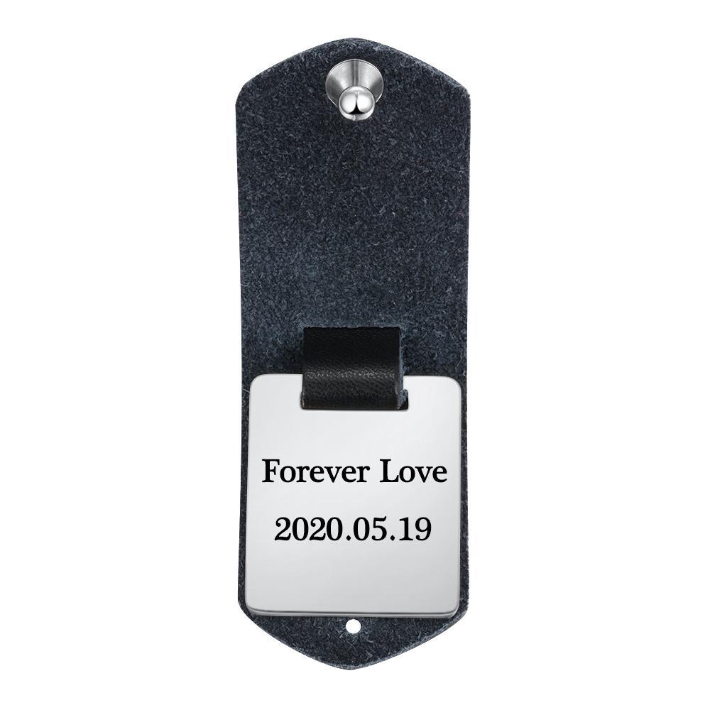 Personalized Leather Keychain Custom Photo Keychain Gifts For Father