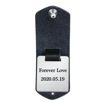 Personalized Leather Keychain Custom Photo Keychain Gifts For Father