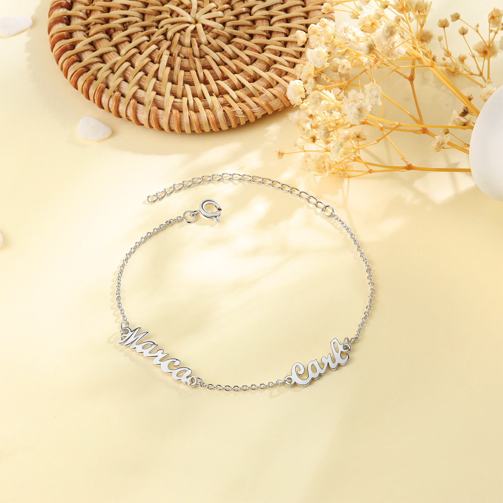 Personalized Family Name Bracelet Custom 2 Names Bracelet  Best Gift For Her