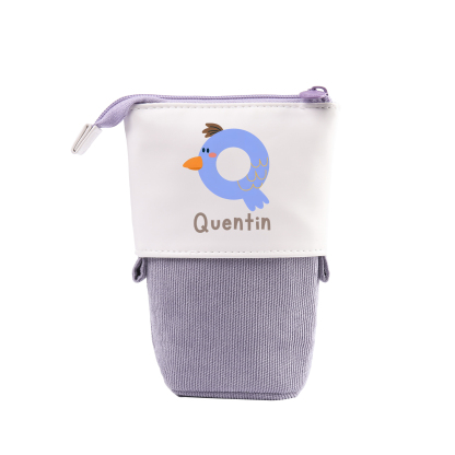 Personalized Pencil Case Custom Name & Letter Animals Pen Pouch Back To School Gift for Kids