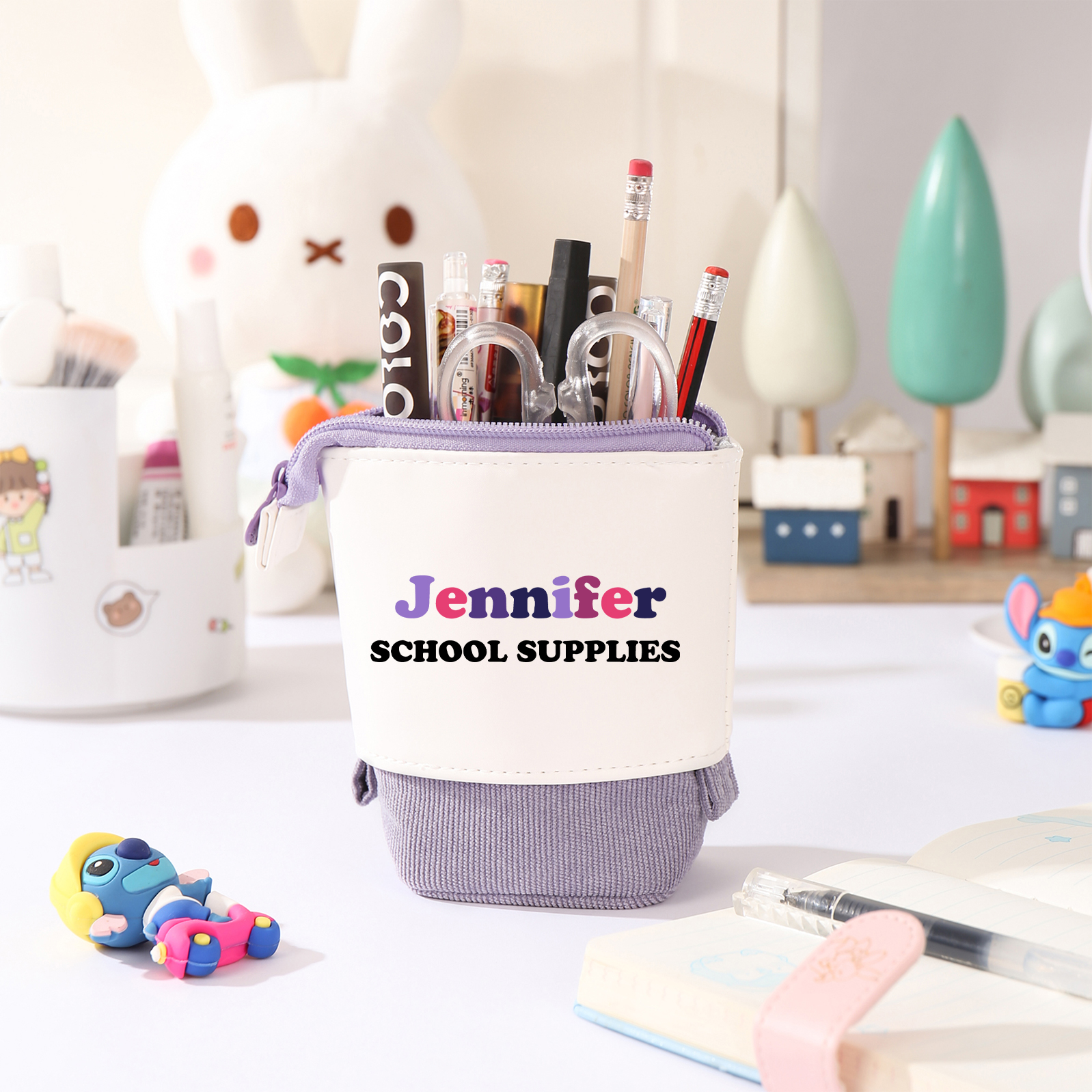 Personalized Pencil Case Custom 2 Text Pen Pouch Back To School Gift for Kids