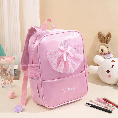 Personalized Name Band Princess Dress Accessories Satin Children Backpack Back To School Gift