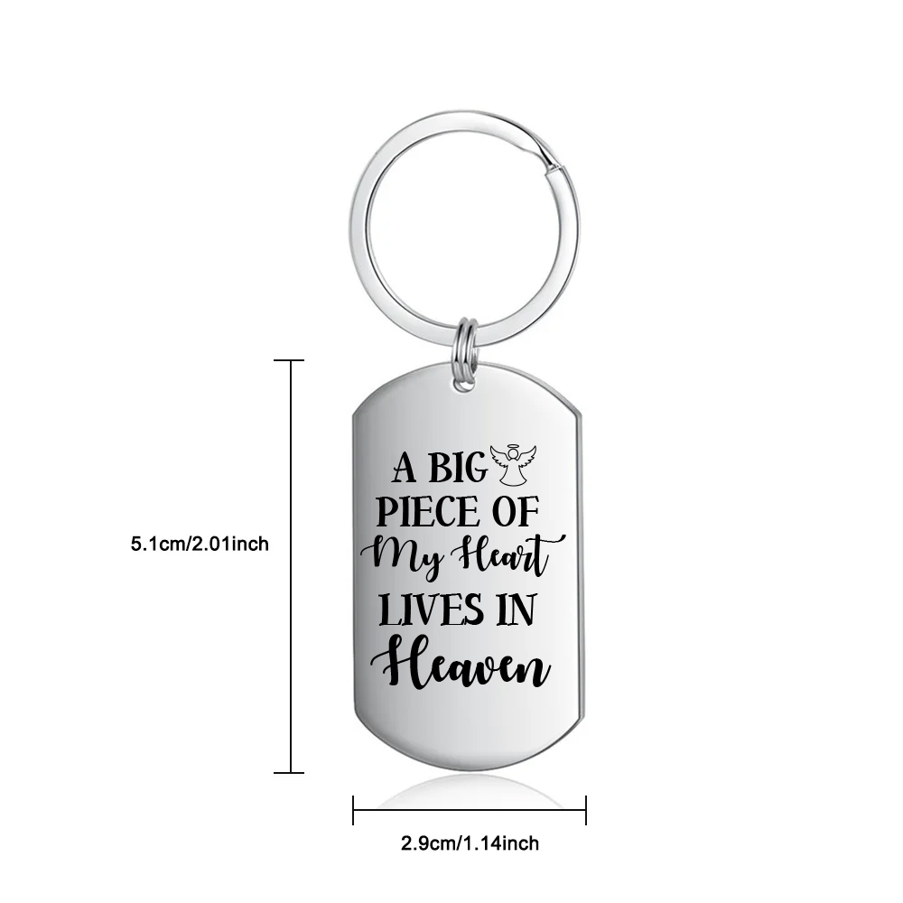 Personalized Photo Keychain Memorial Gift "A Big Piece of My Heart Lives in Heaven"