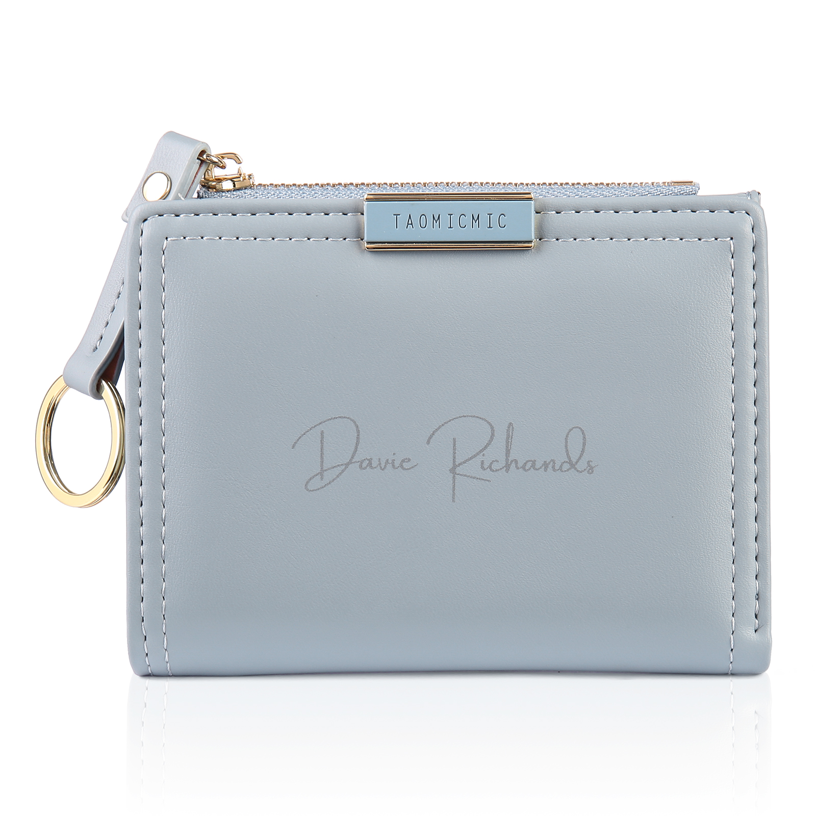 Personalized Photo And Text Pu Leather Zipper Wallet Coin Purse Three Colors Optional Gift For Women