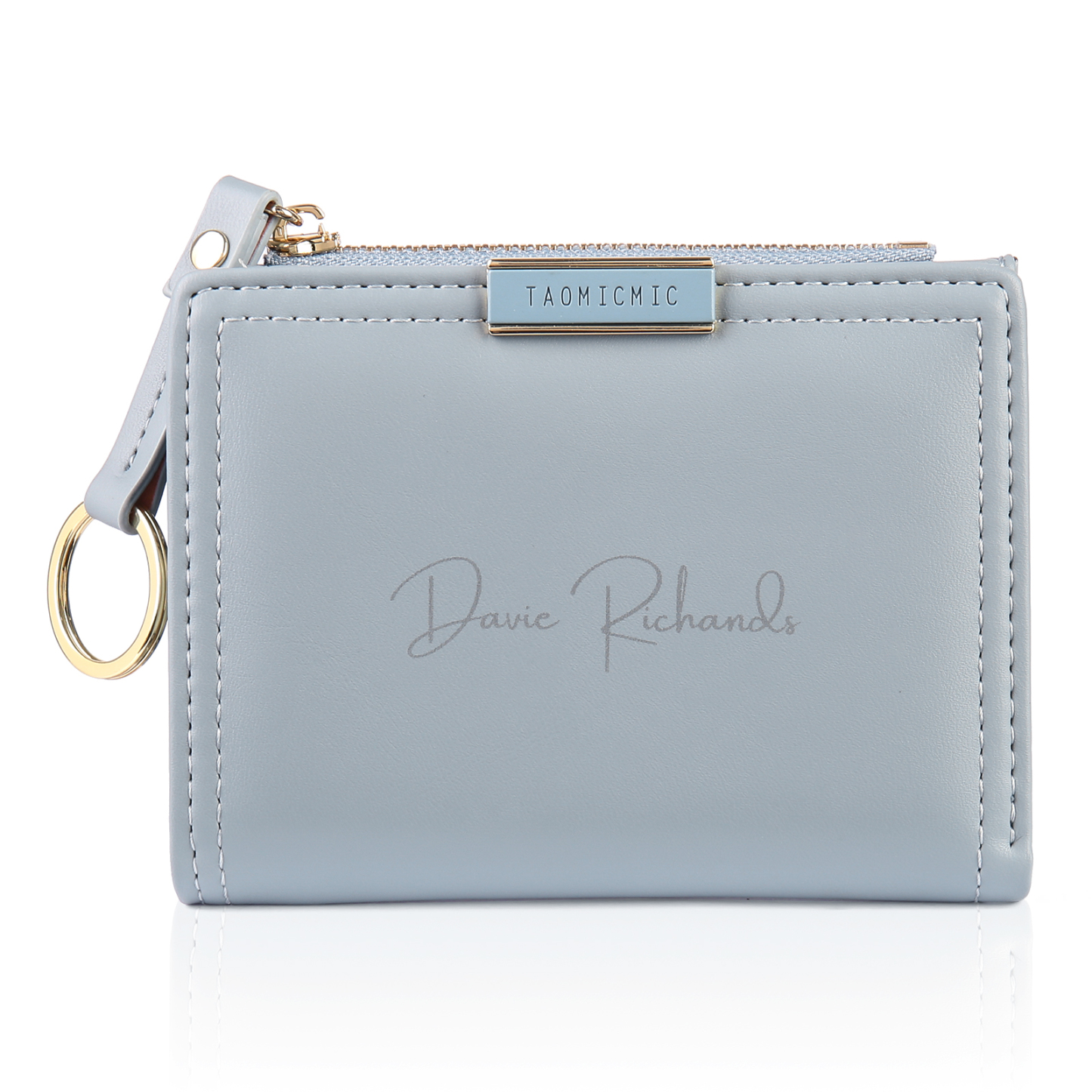 Personalized Photo And Text Pu Leather Zipper Wallet Coin Purse Three Colors Optional Gift For Women