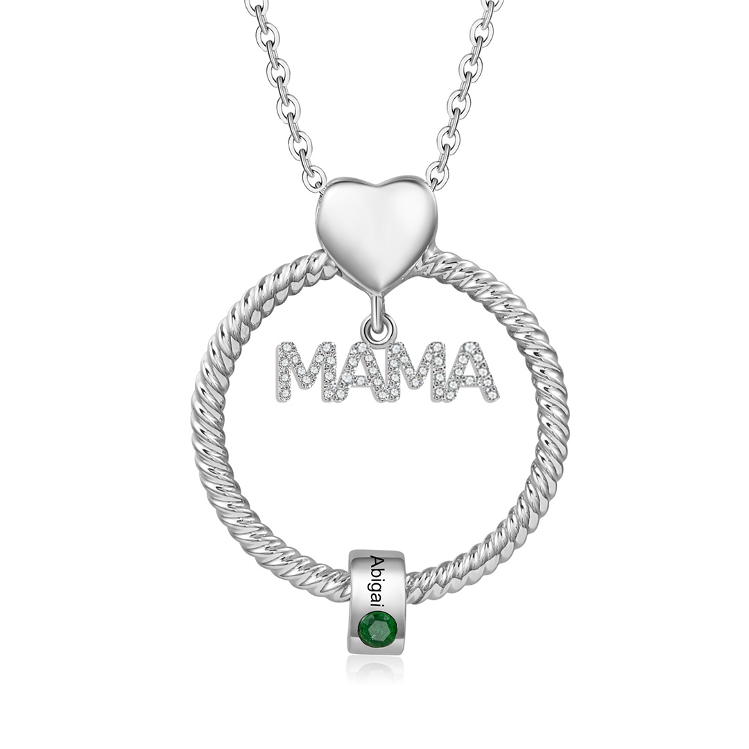 1 Name-Personalized Mom Necklace Set With  Premium Custom Necklace With 1 Birthstones Engraved Names Gift For Mother