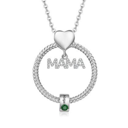 1 Name-Personalized Mom Necklace Set With  Premium Custom Necklace With 1 Birthstones Engraved Names Gift For Mother