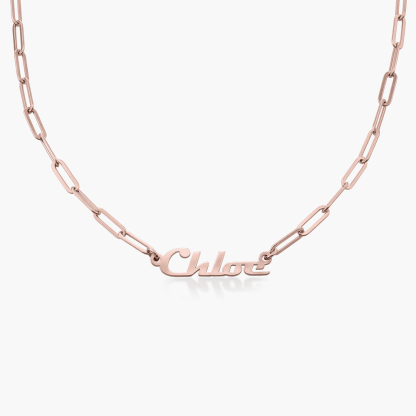 Personalized Chain Link Necklace Custom 1 Name Necklace Gift For Women