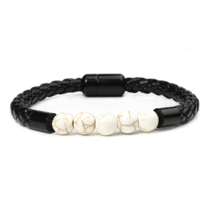 Tiger Eye Black Onyx Beaded Bracelet Men