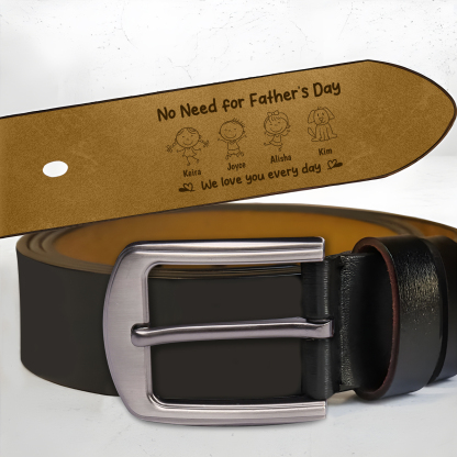 Personalized Leather Belt for Men Customized with 1 to 6 Names and a Child’s Drawing Personalized Gift for Dad for Father’s Day, Father’s Day Gift, Birthday Gift, Gift for Dad | kettenmachen