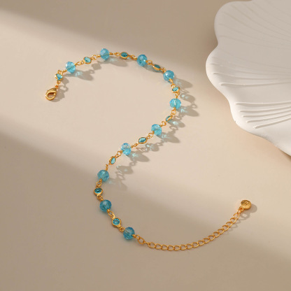 Blue Crystal Necklace Sparkly Necklace Gift For Her | Jeesmade