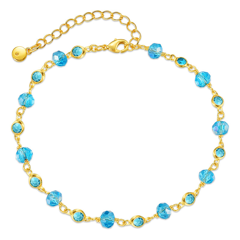 Blue Crystal Necklace Sparkly Necklace Gift For Her | Jeesmade