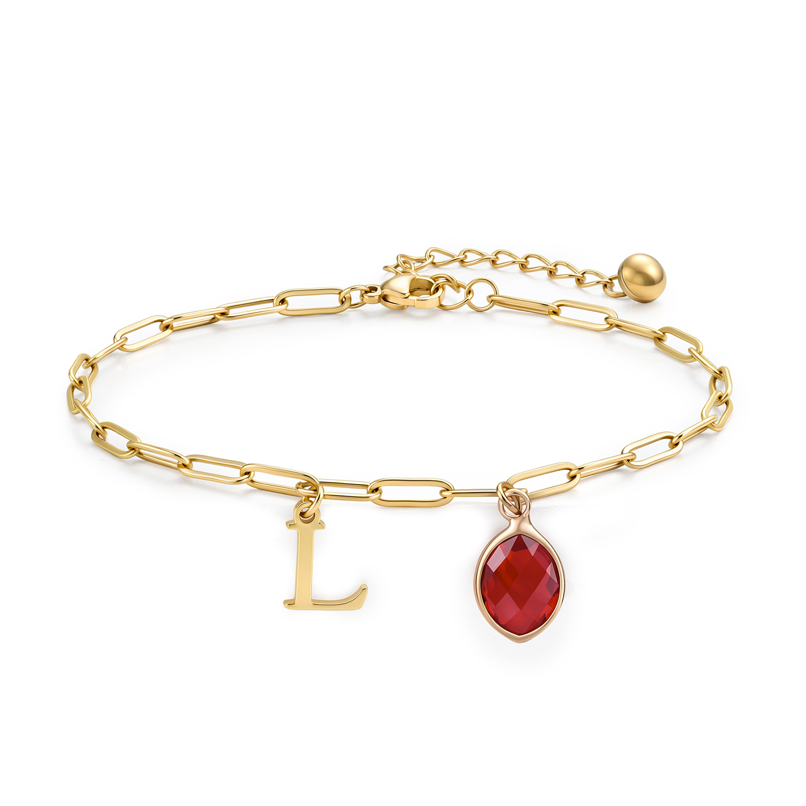 Personalized Birthstone Initial Anklet Minimalist Summer Anklet Bracelet