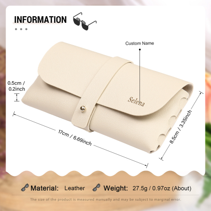 Personalised Glasses Case – Custom Name Available in Pink, Brown, Beige, and Blue | Jessemade