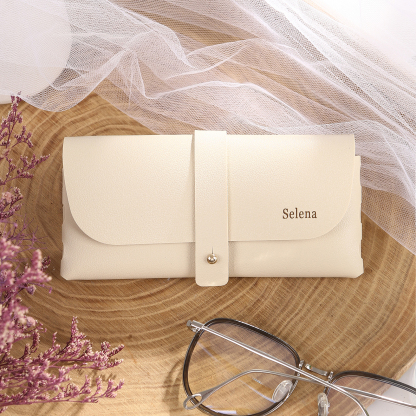Personalised Glasses Case – Custom Name Available in Pink, Brown, Beige, and Blue | Jessemade