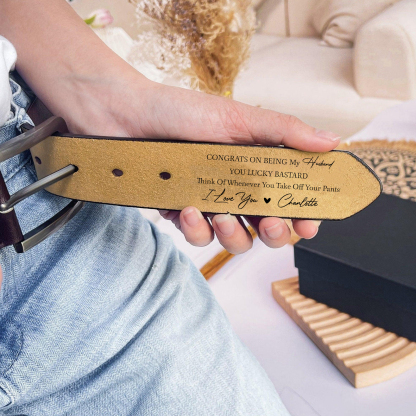 Personalised Leather Belt with Custom Name – Couple's Gift Thoughtful Keepsake for Him | Jessemade