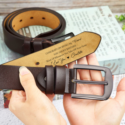 Personalised Leather Belt with Custom Name – Couple's Gift Thoughtful Keepsake for Him | Jessemade