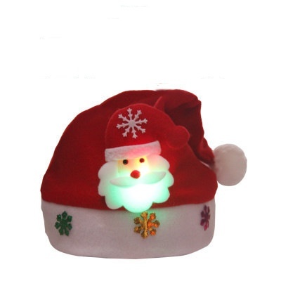 Light-Up Santa Claus Christmas Hat Festive Holiday Headwear Family Chr