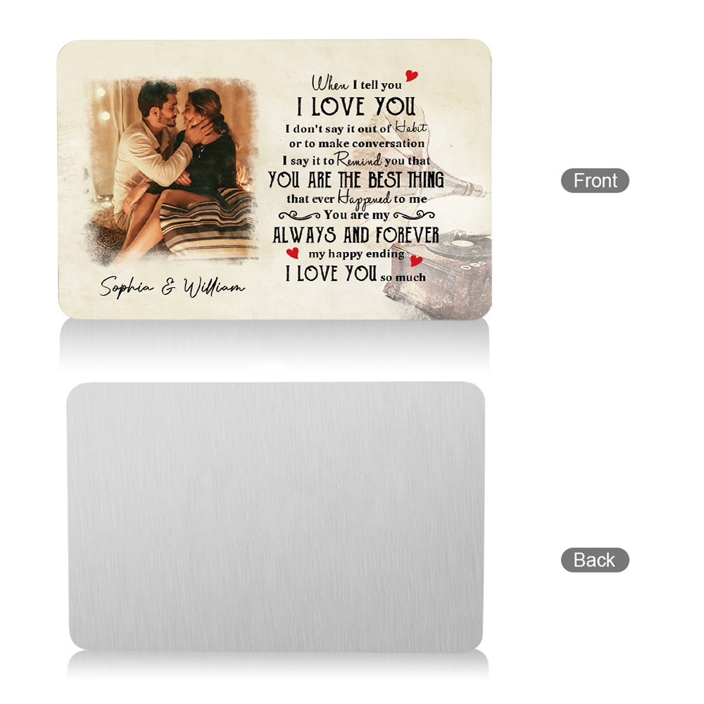 Personalised Wallet Insert Card - Customized with 2 Names & 1 Photo, Available in Single-Sided or Double-Sided Styles, Valentine’s Day Gift for Him | Jessemade