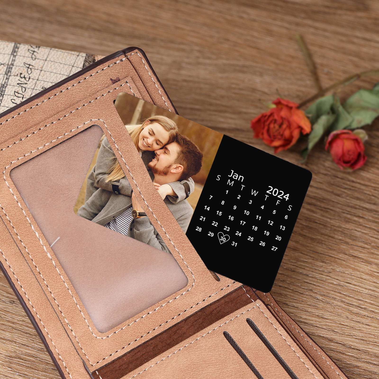 Personalized Wallet Card Cherish Every Moment Valentines Day Gift for Him