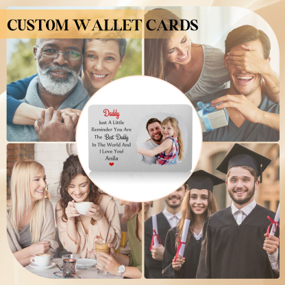 Personalized Wallet Card Daddy Just A Little Reminder You Are The Best Daddy In The World And I Love YouCustom 1 Photo & Name Gift for Dad | Jessemade