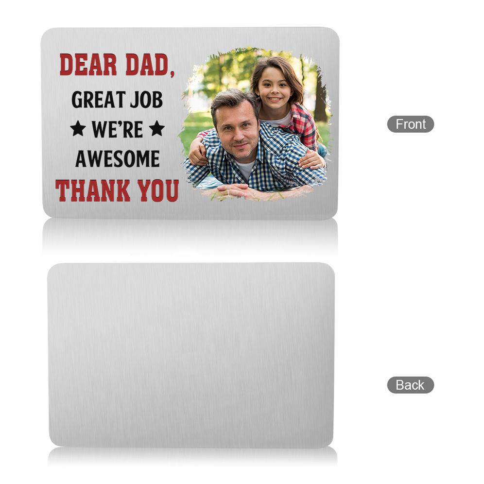 Personalized Wallet Card - Daddy Great Job I Love You - Custom 1 Photo & Name Gift for Dad | Jessemade