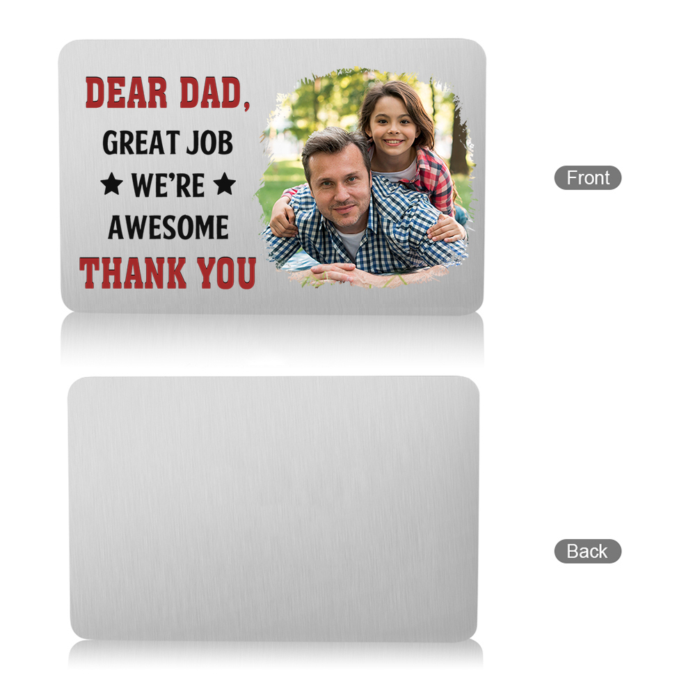 Personalized Wallet Card - Daddy Great Job I Love You - Custom 1 Photo & Name Gift for Dad | Jessemade