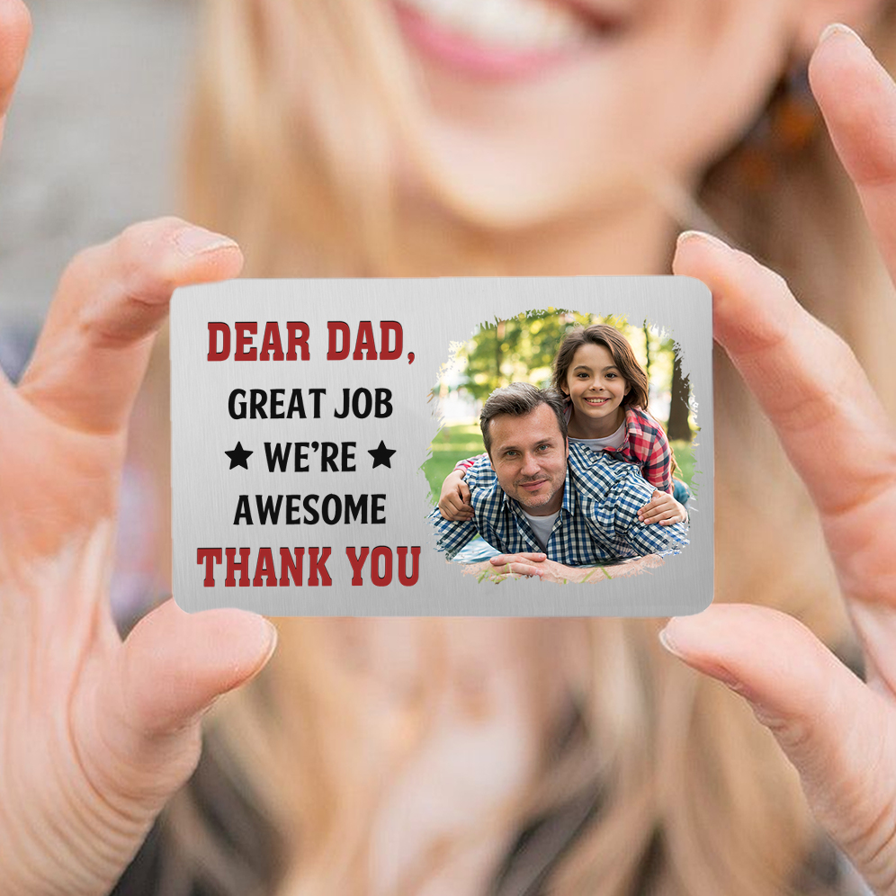 Personalized Wallet Card - Daddy Great Job I Love You - Custom 1 Photo & Name Gift for Dad | Jessemade
