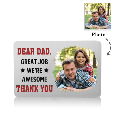 Personalized Wallet Card - Daddy Great Job I Love You - Custom 1 Photo & Name Gift for Dad | Jessemade