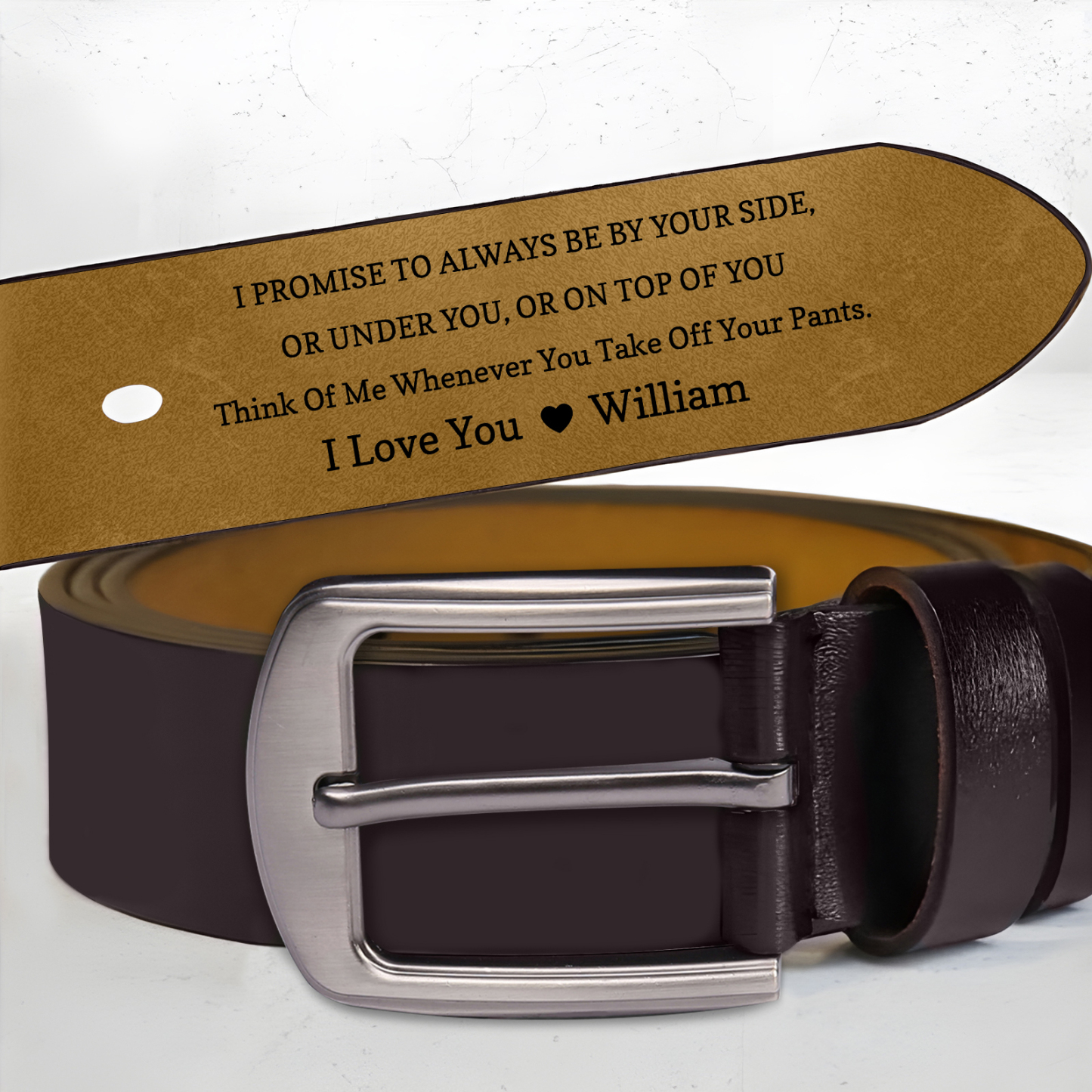 Personalized Man’s Belt Custom 2 Letters Hidden Message Gift for Him | Jessemade