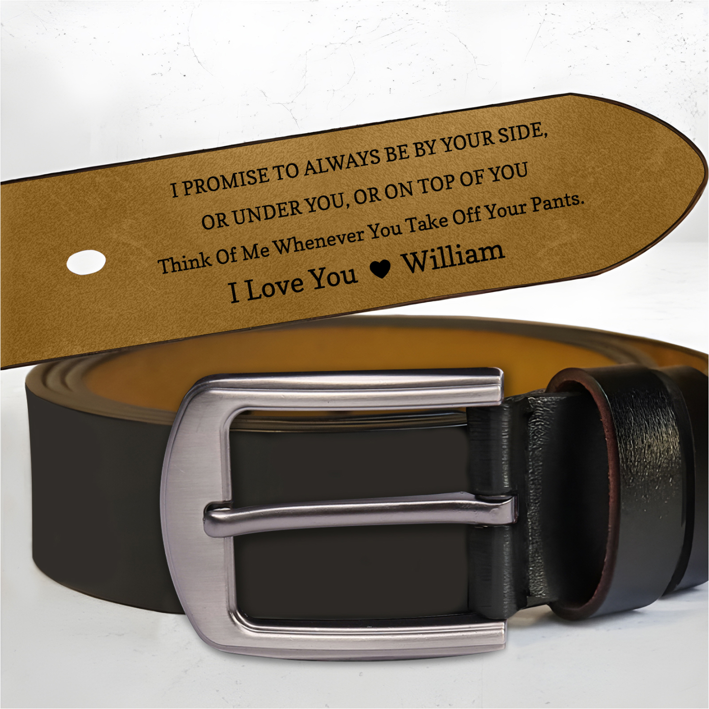 Personalized Man’s Belt Custom 2 Letters Hidden Message Gift for Him | Jessemade