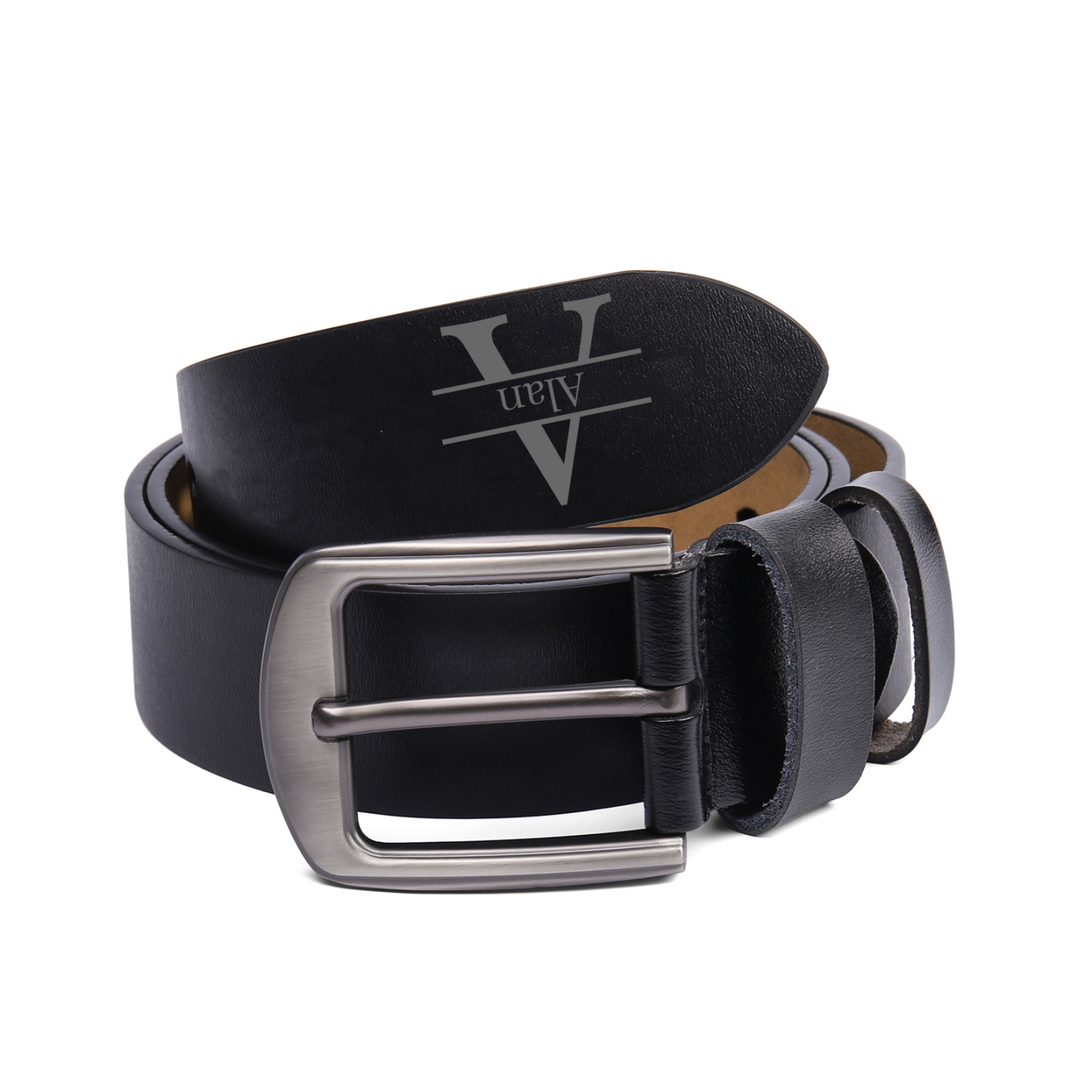 6 names - Personalized Father’s Day Belt – Custom Engraved Cowhide Leather Belt for Granddad - Hidden Message & Name