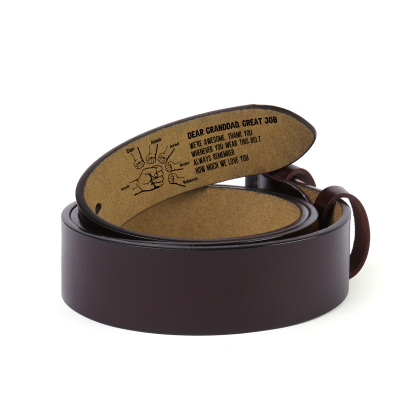 7 names - Personalized Father’s Day Belt "DEAR GRANDDAD GREAT JOB" – Custom Engraved Cowhide Leather Belt for Dad - Hidden Message & Name