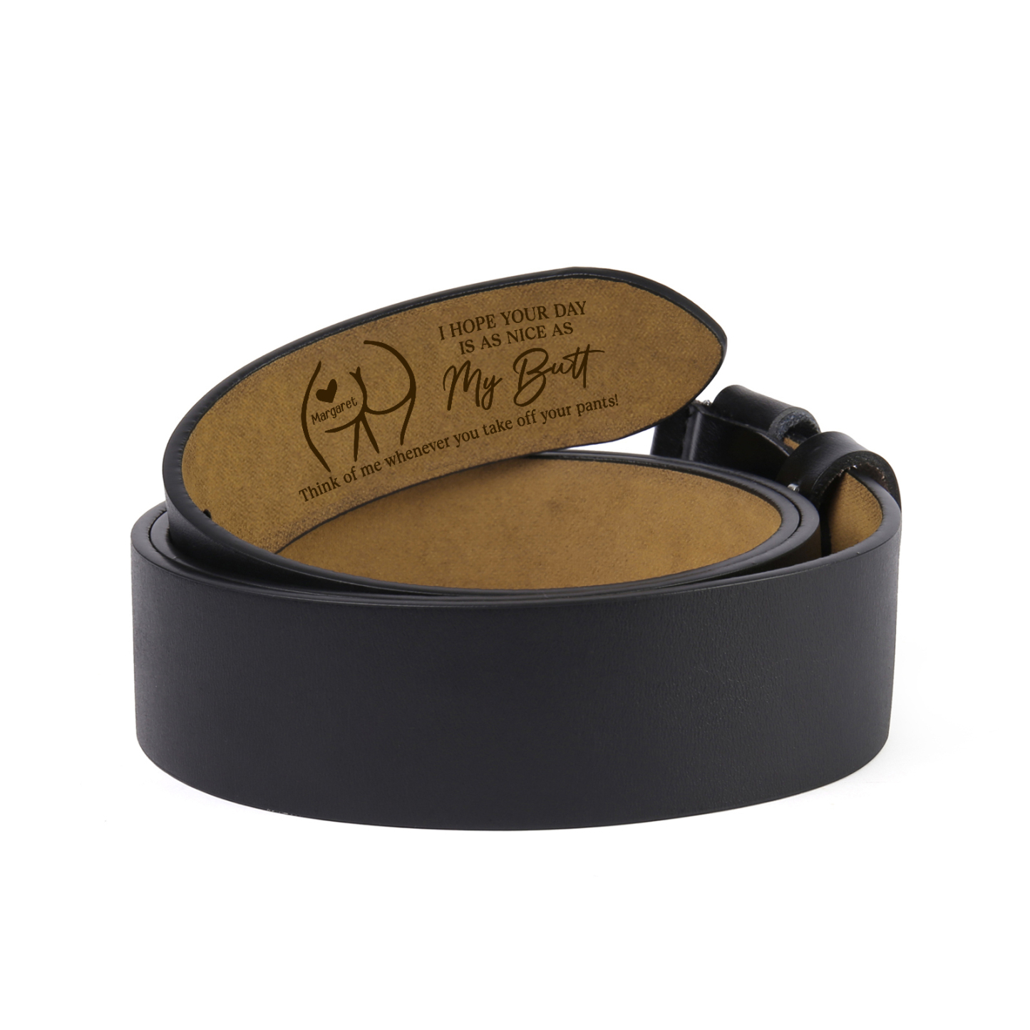 Funny Father’s Day Belt with Hidden Message - Personalized for Dad or Husband