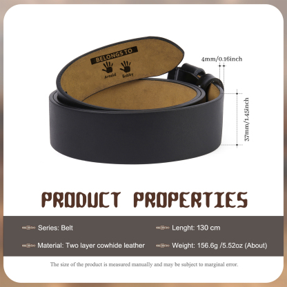 2 names & 2 texts - Personalized Leather Belt for Dad with symbolic handprints  – Hidden Message & Name - Father's Day