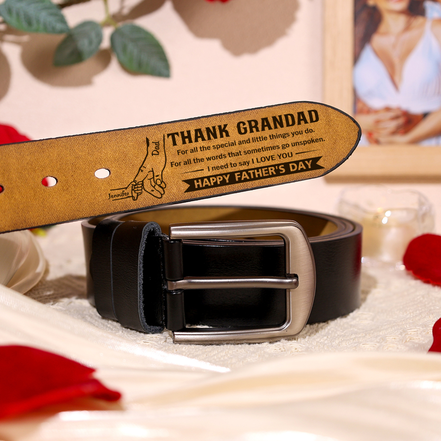 Custom Engraved Leather Belt for Granddad – Father’s Day Gift Ideas