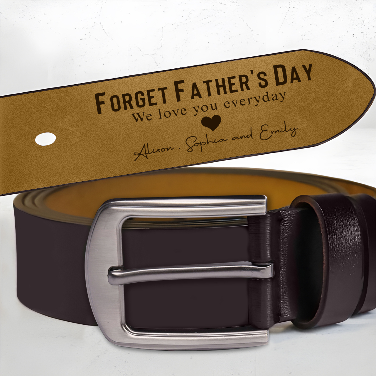 Personalized Father’s Day Belt – Custom Engraved Leather Belt - Sentimental Gift for Dad